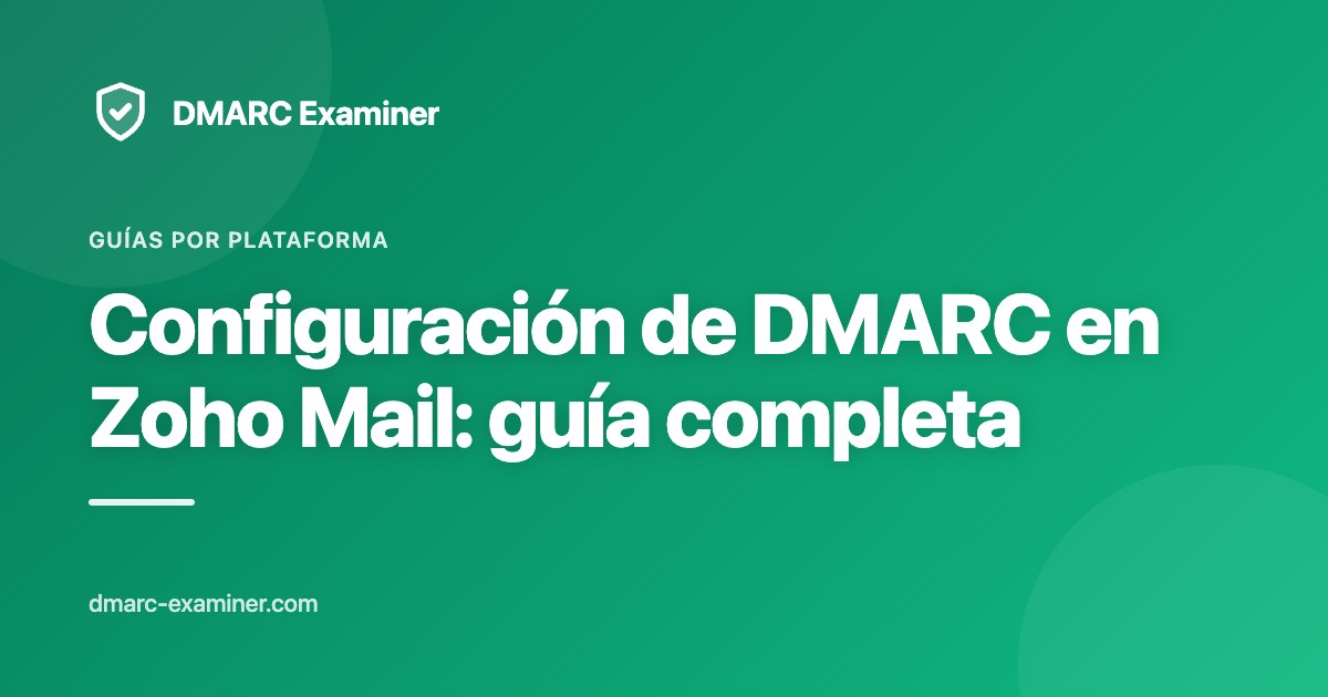 Configuración de DMARC en Zoho Mail: guía completa