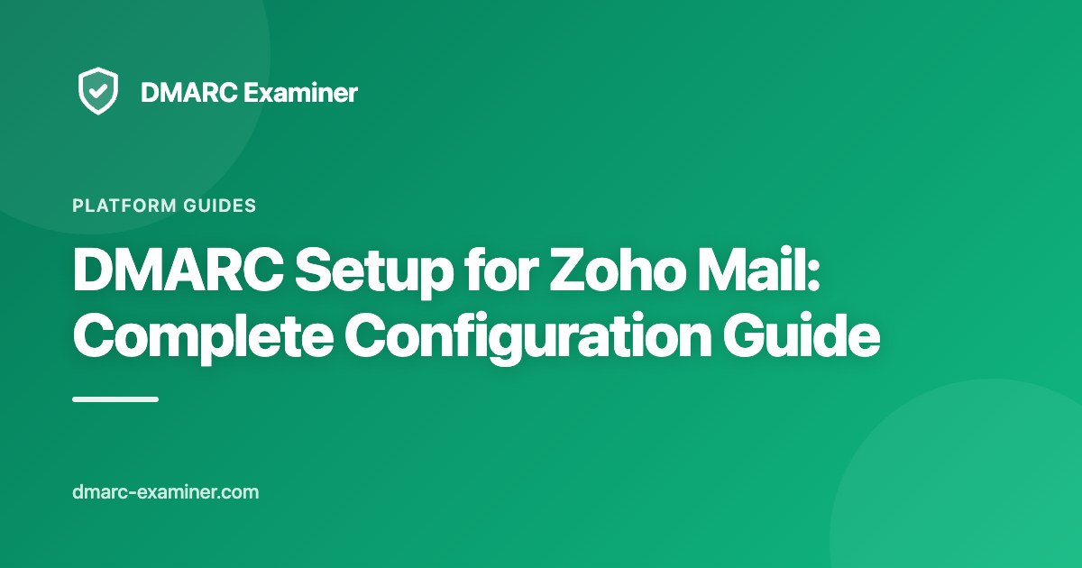 DMARC Setup for Zoho Mail: Complete Configuration Guide